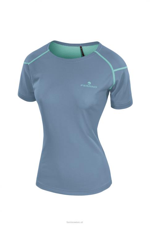 Frauen Ferrino kasai t-shirt damen misty blue B2NV325